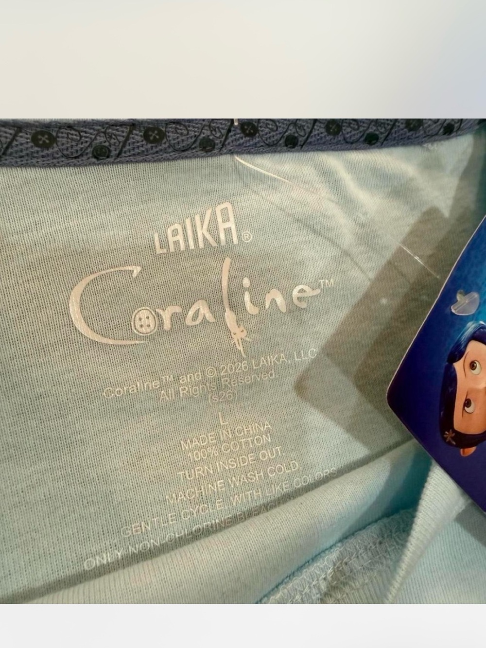 Women’s 'Curious' Graphic Tee - Light Blue - Picture 3 of 3